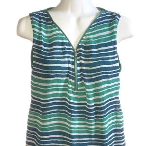 NY&CO like new teal patterned zipper tank